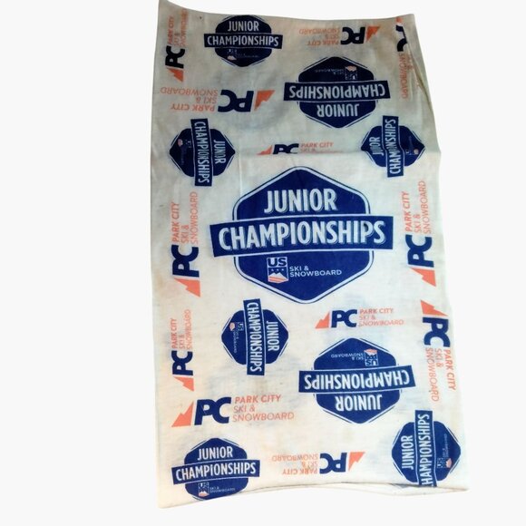 Junior Championships Park City Ski Snowboard Neck Gaiter White Blue Utah Sports - Picture 4 of 5